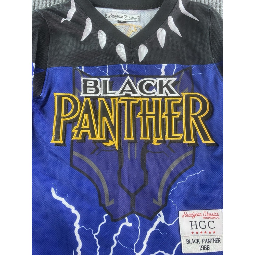 Black Panther Hockey Jersey Extra Small Blue Purple Back Headgear Classics 1966 - Picture 2 of 15